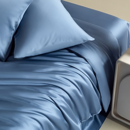 91家纺网 家纺一手货源 找家纺 猪先生 2024新款高支轻奢100%莱赛尔天丝单被套裸睡夏季被罩 伊莲青