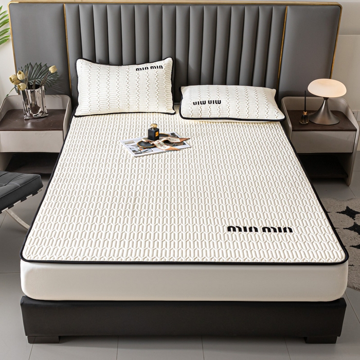 91家纺网 家纺一手货源 找家纺 鑫钰 2024新款mimi款原棉大豆床笠 minmin-玉石白