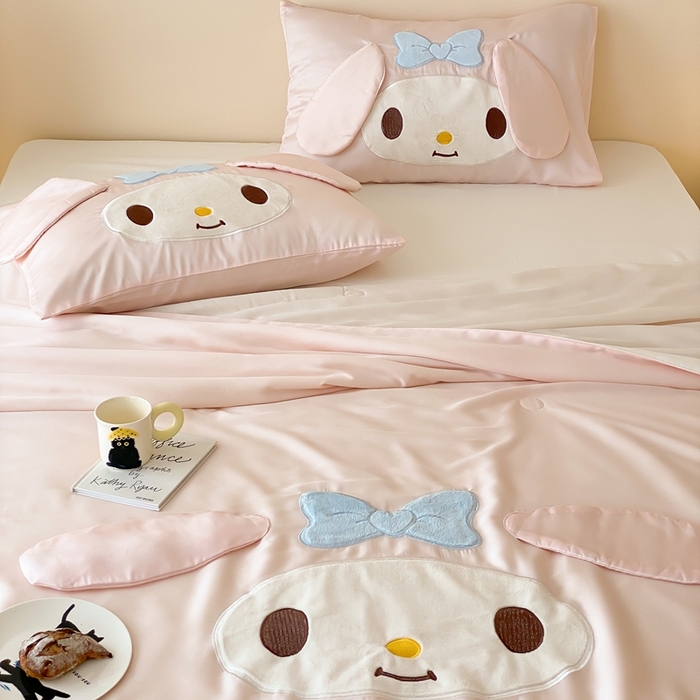 91家纺网 家纺一手货源 找家纺 黛舒家居 2024新款兰精天丝三丽鸥夏被被子被芯 美乐蒂