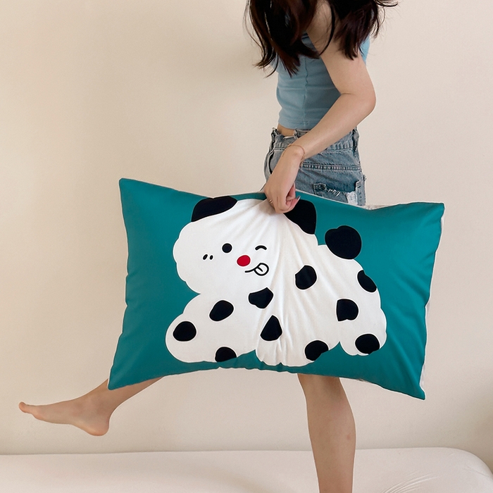 91家纺网 家纺一手货源 找家纺 昔可 2024新款大版数码印花单枕套 斑点猫