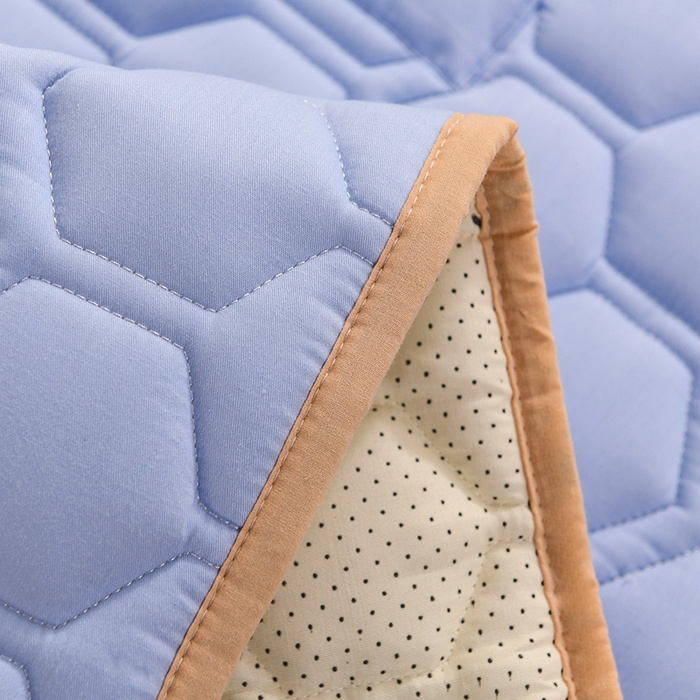 91家纺网 家纺一手货源 找家纺 恋绒家纺 2025新款全棉夹棉床头罩 清新蓝