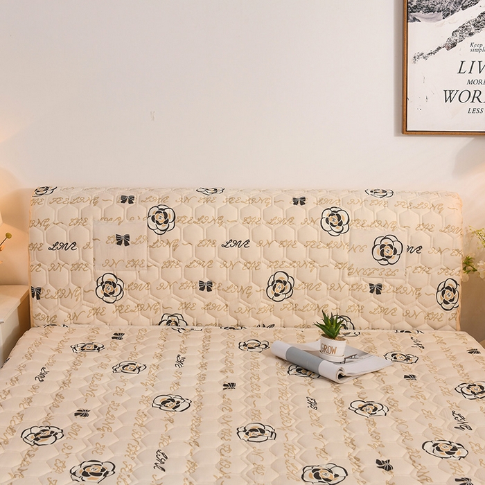 91家纺网 家纺一手货源 找家纺 恋绒家纺 2025新款全棉夹棉床头罩 莱卡时尚