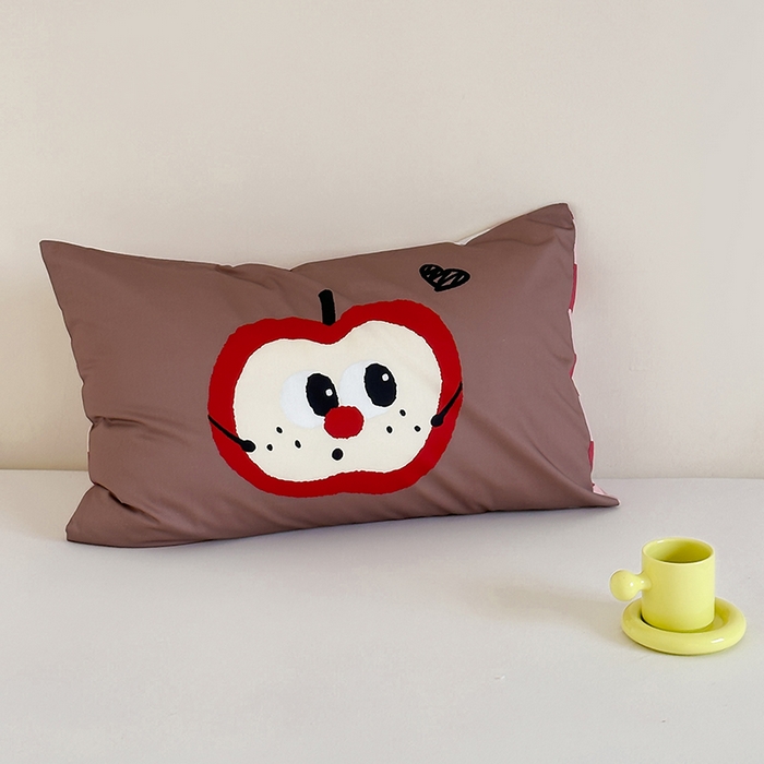 91家纺网 家纺一手货源 找家纺 昔可 2024新款大版数码印花单枕套 肉桂苹果