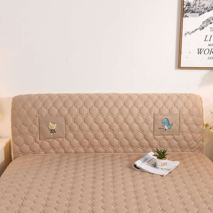 91家纺网 家纺一手货源 找家纺 恋绒家纺 2025新款全棉夹棉床头罩 浅驼色