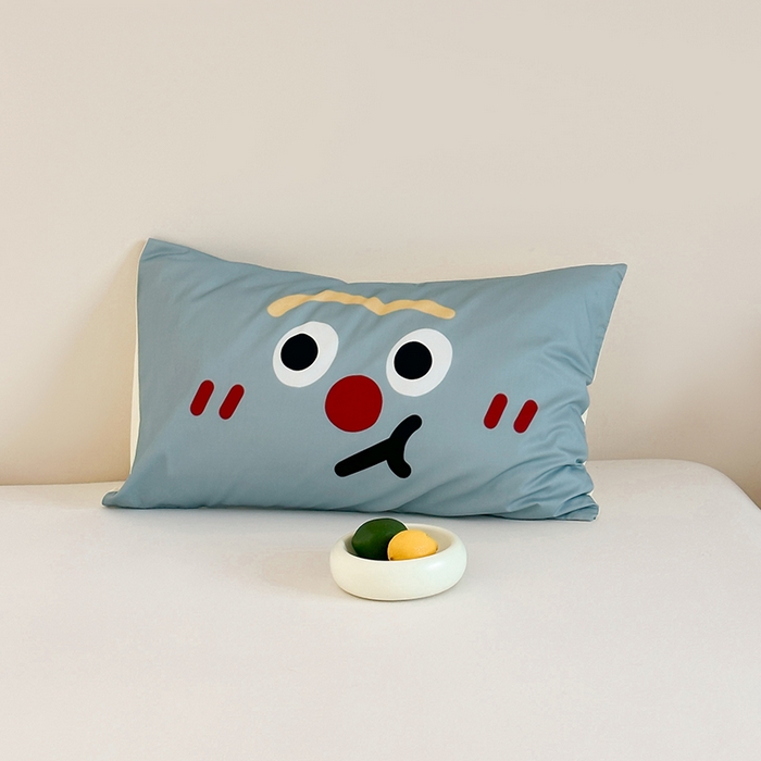 91家纺网 家纺一手货源 找家纺 昔可 2024新款大版数码印花单枕套 搞怪表情包