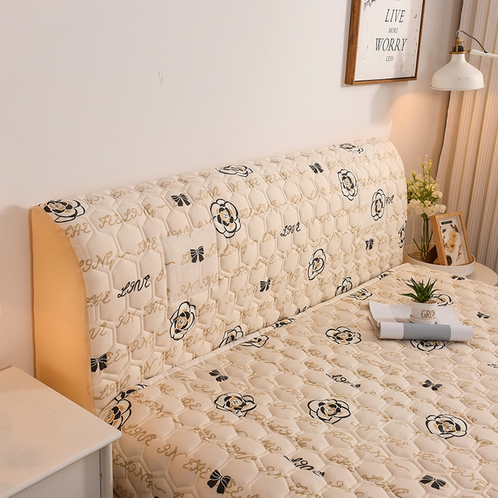 91家纺网 家纺一手货源 找家纺 恋绒家纺 2025新款全棉夹棉床头罩 莱卡时尚