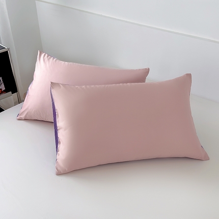 91家纺网 家纺一手货源 找家纺 （总）百寐 2024新款纯色双拼水洗真丝夏季凉感枕套