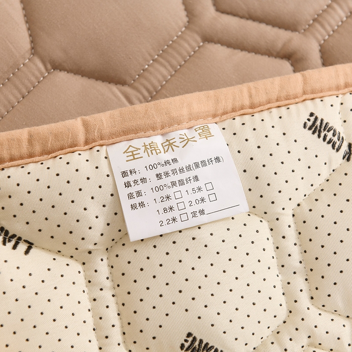 91家纺网 家纺一手货源 找家纺 恋绒家纺 2025新款全棉夹棉床头罩 浅驼色