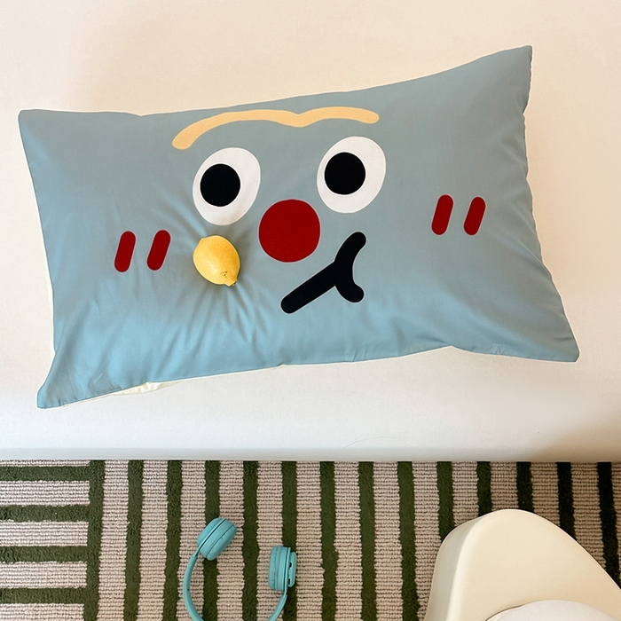 91家纺网 家纺一手货源 找家纺 昔可 2024新款大版数码印花单枕套 搞怪表情包