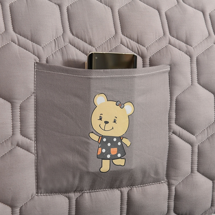 91家纺网 家纺一手货源 找家纺 恋绒家纺 2025新款全棉夹棉床头罩 星空灰