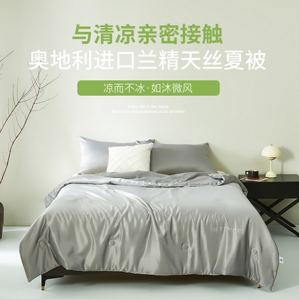 91家纺网 家纺一手货源 找家纺 巴宝路 2025新款（钻石款）奥地利进口兰精天丝夏被 银灰