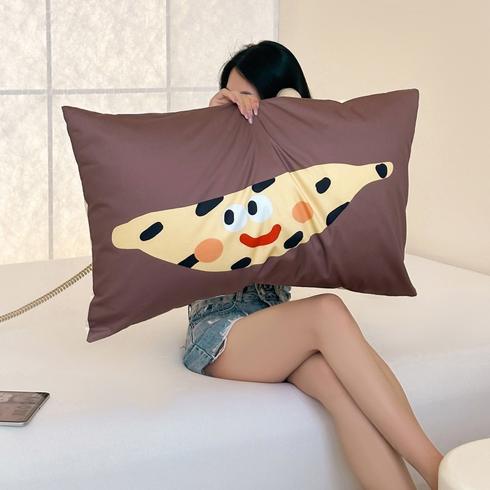 91家纺网 家纺一手货源 找家纺 昔可 2024新款大版数码印花单枕套 香蕉派