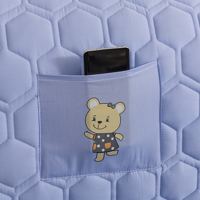 91家纺网 家纺一手货源 找家纺 恋绒家纺 2025新款全棉夹棉床头罩 清新蓝