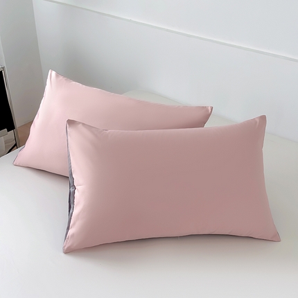 91家纺网 家纺一手货源 找家纺 （总）百寐 2024新款纯色双拼水洗真丝夏季凉感枕套