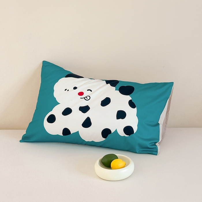 91家纺网 家纺一手货源 找家纺 昔可 2024新款大版数码印花单枕套 斑点猫