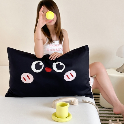 91家纺网 家纺一手货源 找家纺 昔可 2024新款大版数码印花单枕套 萌萌表情包