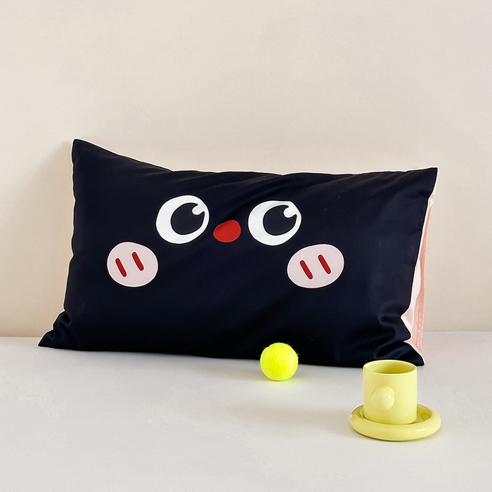 91家纺网 家纺一手货源 找家纺 昔可 2024新款大版数码印花单枕套 萌萌表情包