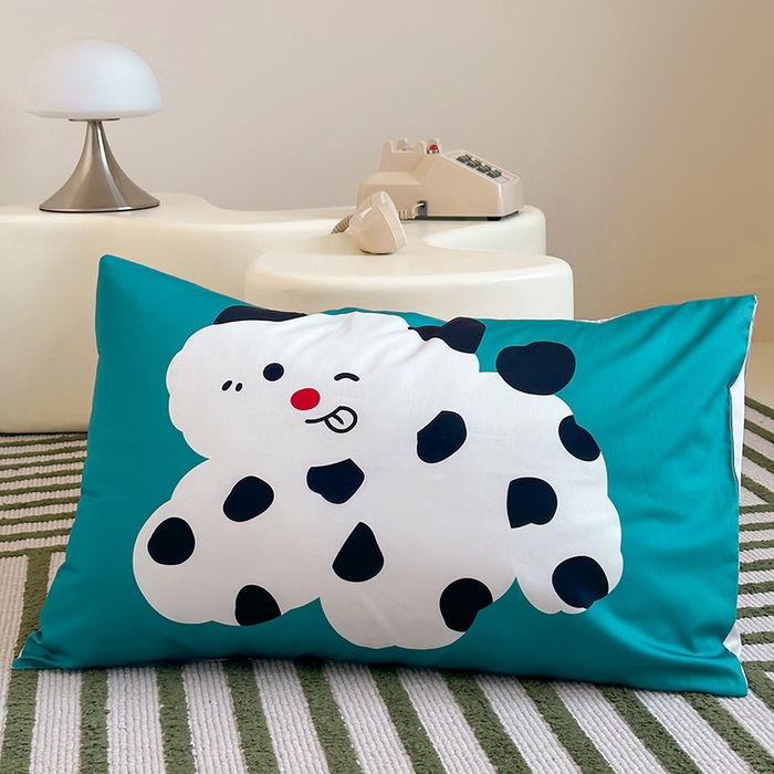 91家纺网 家纺一手货源 找家纺 昔可 2024新款大版数码印花单枕套 斑点猫