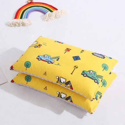 91家纺网 家纺一手货源 找家纺 浩宇 2024新款全棉儿童枕芯冰豆豆枕头夏季可拆洗婴幼儿枕头 工程车