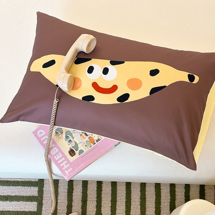 91家纺网 家纺一手货源 找家纺 昔可 2024新款大版数码印花单枕套 香蕉派