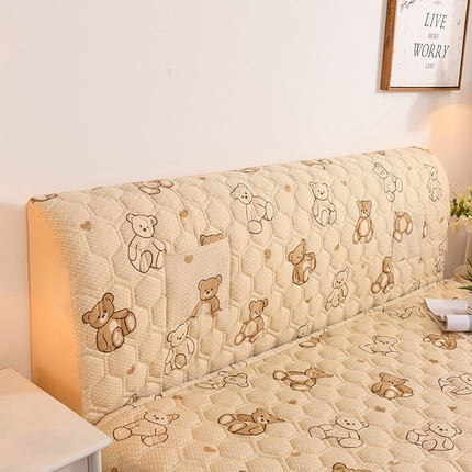 91家纺网 家纺一手货源 找家纺 恋绒家纺 2025新款全棉夹棉床头罩 快乐熊仔