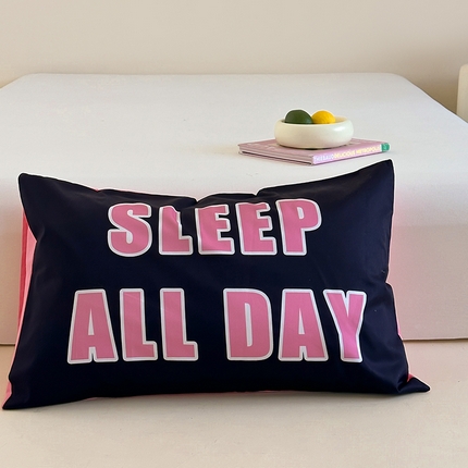 昔可 2024新款大版数码印花单枕套 甜酷字母