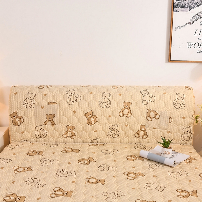 91家纺网 家纺一手货源 找家纺 恋绒家纺 2025新款全棉夹棉床头罩 快乐熊仔