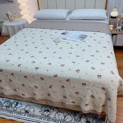 91家纺网 家纺一手货源 找家纺 （总）暖居 2024新款莫代尔砂洗凉感双面天丝单件床盖可铺可盖