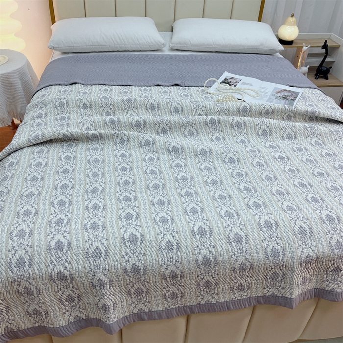 91家纺网 家纺一手货源 找家纺 暖居 2024新款双面天丝单件床盖 扶苏灰