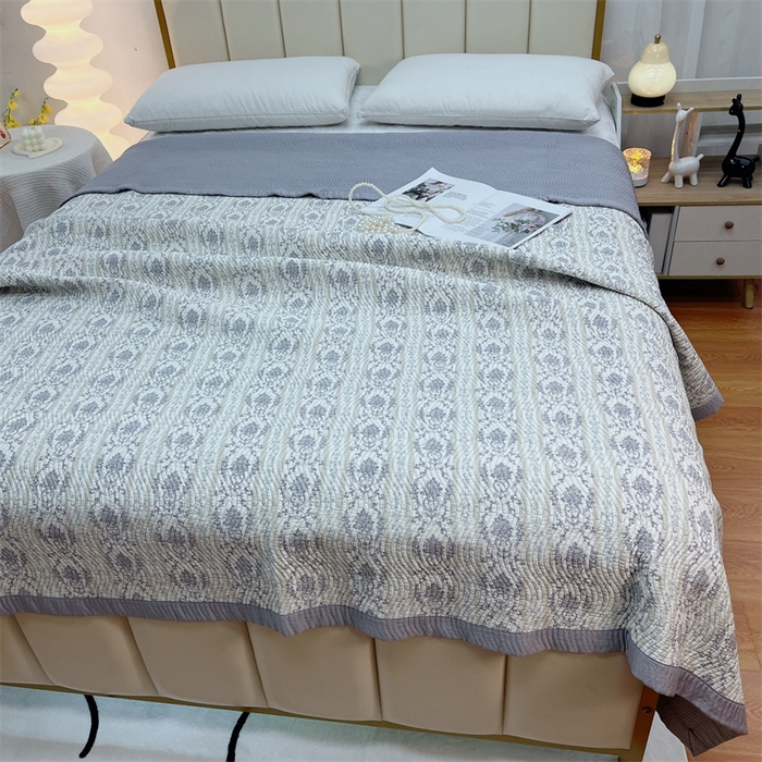 91家纺网 家纺一手货源 找家纺 暖居 2024新款双面天丝单件床盖 扶苏灰