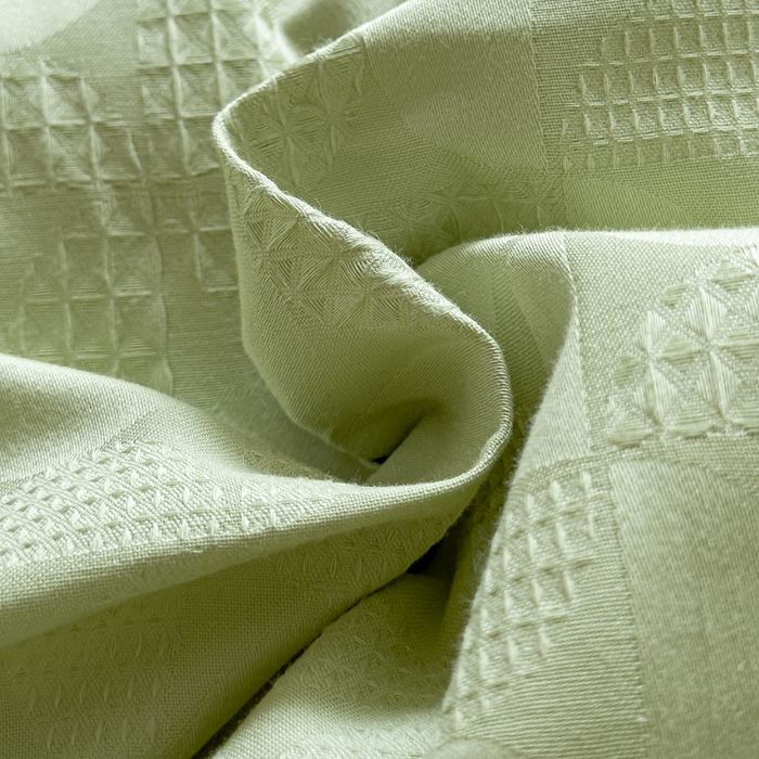 91家纺网 家纺一手货源 找家纺 金丝鸟家纺 2024新款棉水洗棉纯色提花四件套 风车 绿