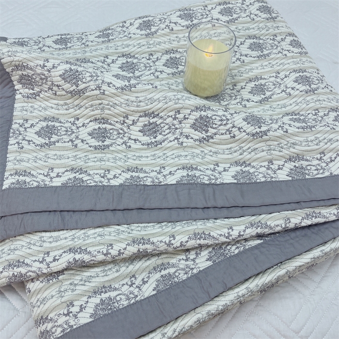 91家纺网 家纺一手货源 找家纺 暖居 2024新款双面天丝单件床盖 扶苏灰