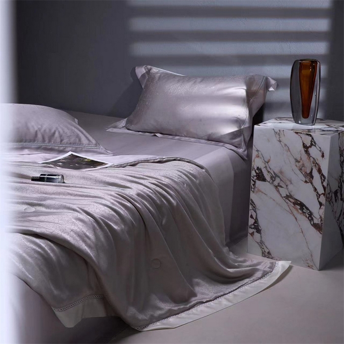 91家纺网 家纺一手货源 找家纺 朴罗 （ 原岚图） 2024新款轻奢天丝夏被冰裂纹 气质灰