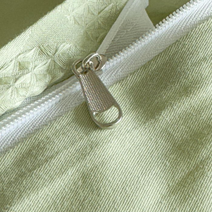 91家纺网 家纺一手货源 找家纺 金丝鸟家纺 2024新款棉水洗棉纯色提花四件套 风车 绿