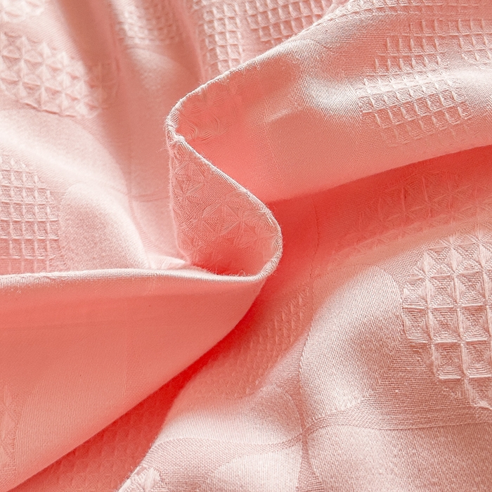 91家纺网 家纺一手货源 找家纺 金丝鸟家纺 2024新款棉水洗棉纯色提花四件套 风车 粉