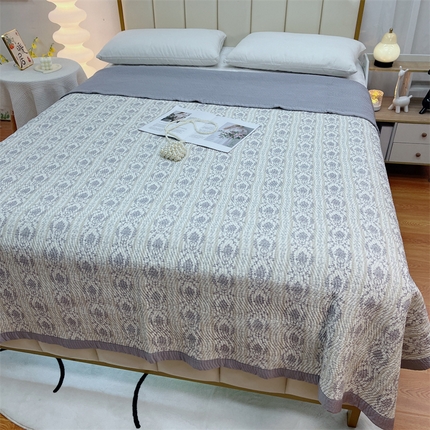 91家纺网 家纺一手货源 找家纺 暖居 2024新款双面天丝单件床盖 扶苏灰