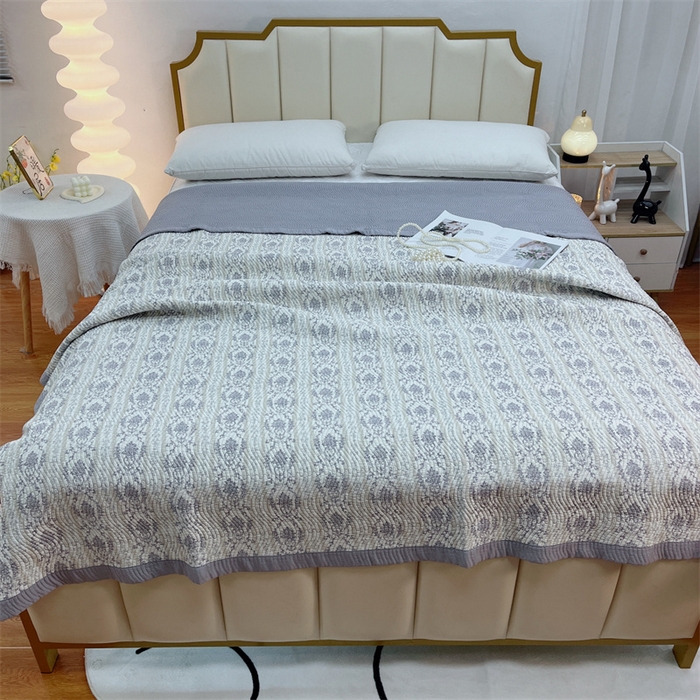 91家纺网 家纺一手货源 找家纺 暖居 2024新款双面天丝单件床盖 扶苏灰