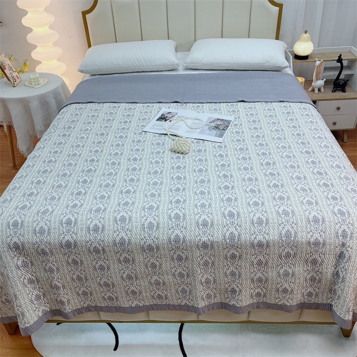 91家纺网 家纺一手货源 找家纺 暖居 2024新款双面天丝单件床盖 扶苏灰