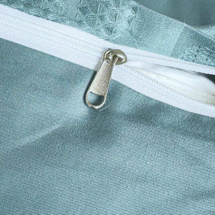 91家纺网 家纺一手货源 找家纺 金丝鸟家纺 2024新款棉水洗棉纯色提花四件套 风车 青石兰