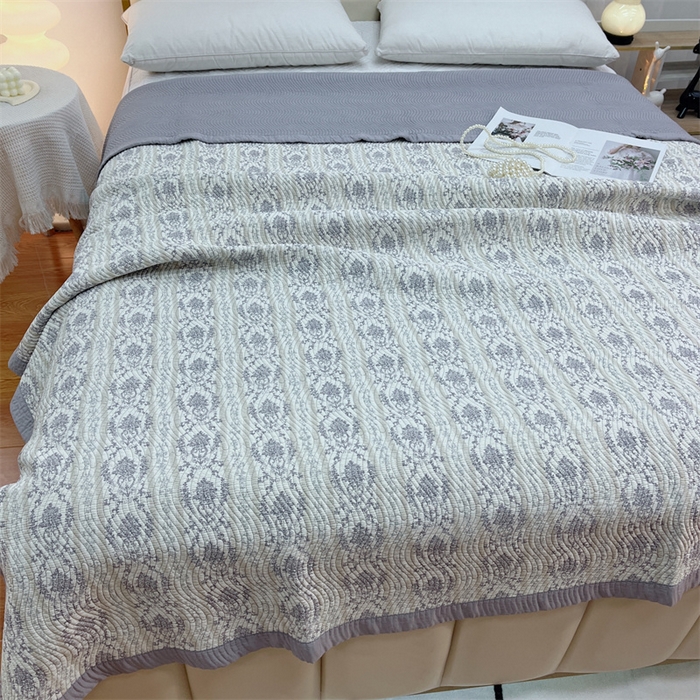 91家纺网 家纺一手货源 找家纺 暖居 2024新款双面天丝单件床盖 扶苏灰