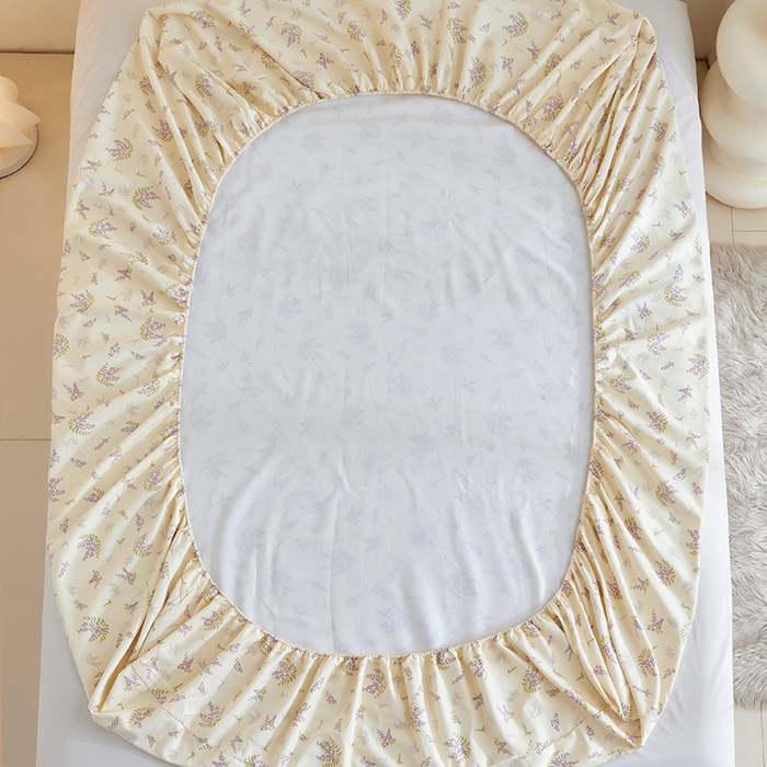 91家纺网 家纺一手货源 找家纺 怡家居 2024新款A类老粗布枕套床单床笠单品组合三件套 紫色香氛