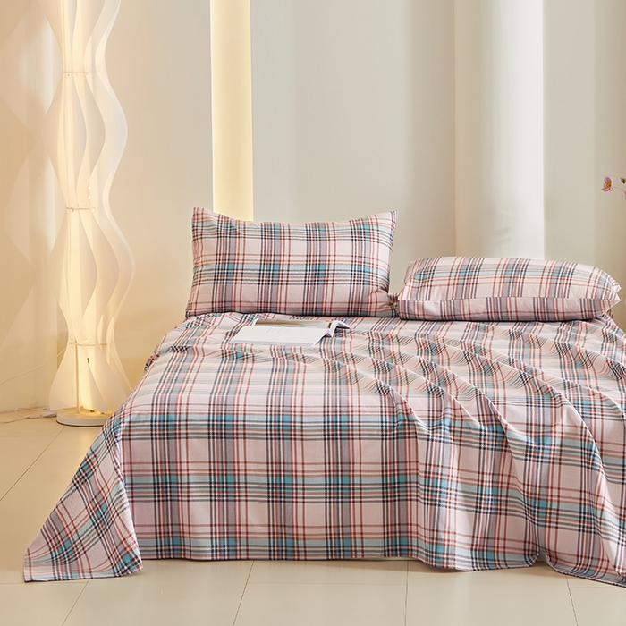 91家纺网 家纺一手货源 找家纺 怡家居 2024新款A类老粗布枕套床单床笠单品组合三件套 布尔斯