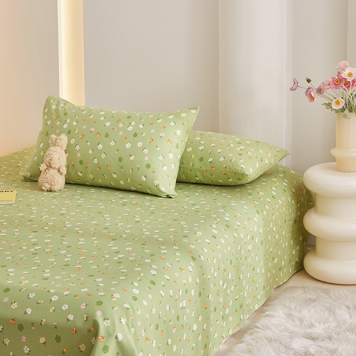 91家纺网 家纺一手货源 找家纺 怡家居 2024新款A类老粗布枕套床单床笠单品组合三件套 似锦