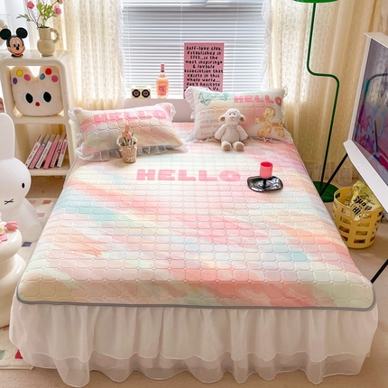 91家纺网 家纺一手货源 找家纺 顾里家纺 2024新款仙女双层雪纺纱床裙席 少女时代