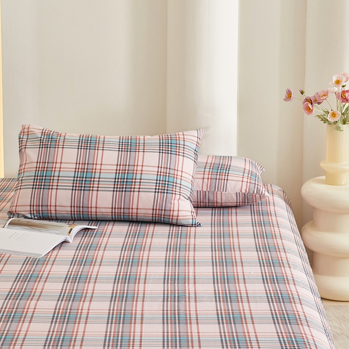 91家纺网 家纺一手货源 找家纺 怡家居 2024新款A类老粗布枕套床单床笠单品组合三件套 布尔斯