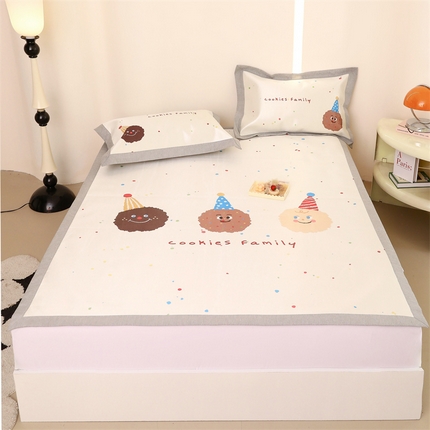 91家纺网 家纺一手货源 找家纺 （总）JUICY 橘滋家纺 2024新款高级感卡通可爱数码印花冰丝席（场景二）