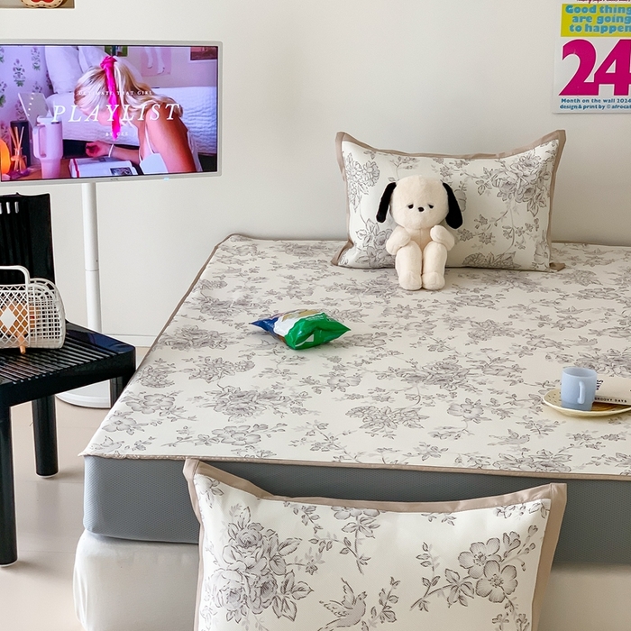 91家纺网 家纺一手货源 找家纺 昔可家纺 2024新款冰藤席床笠款--简约系列 绿山墙的安妮