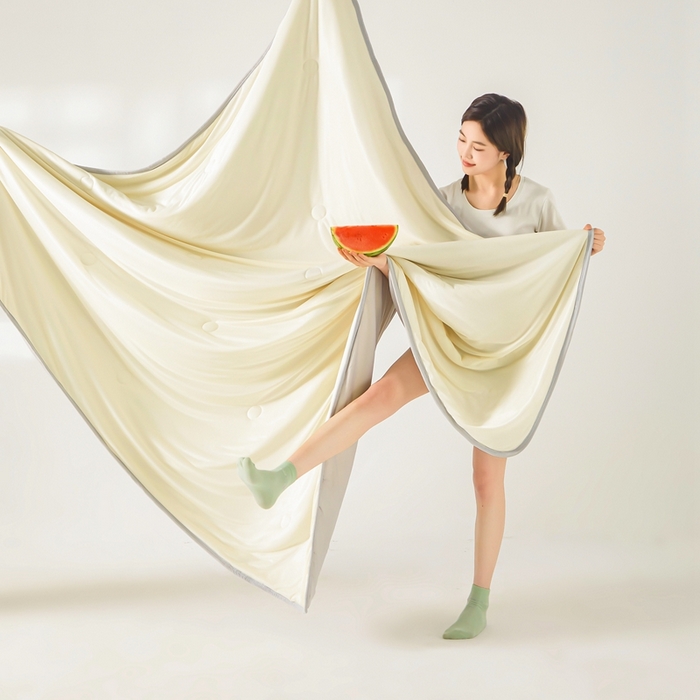 91家纺网 家纺一手货源 找家纺 美梦里 2025新款凉感丝夏被西瓜被夏凉被瓜瓜空调被子 椰奶冻冻