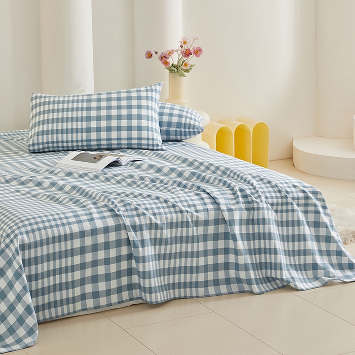 91家纺网 家纺一手货源 找家纺 怡家居 2024新款A类老粗布枕套床单床笠单品组合三件套 克洛伊