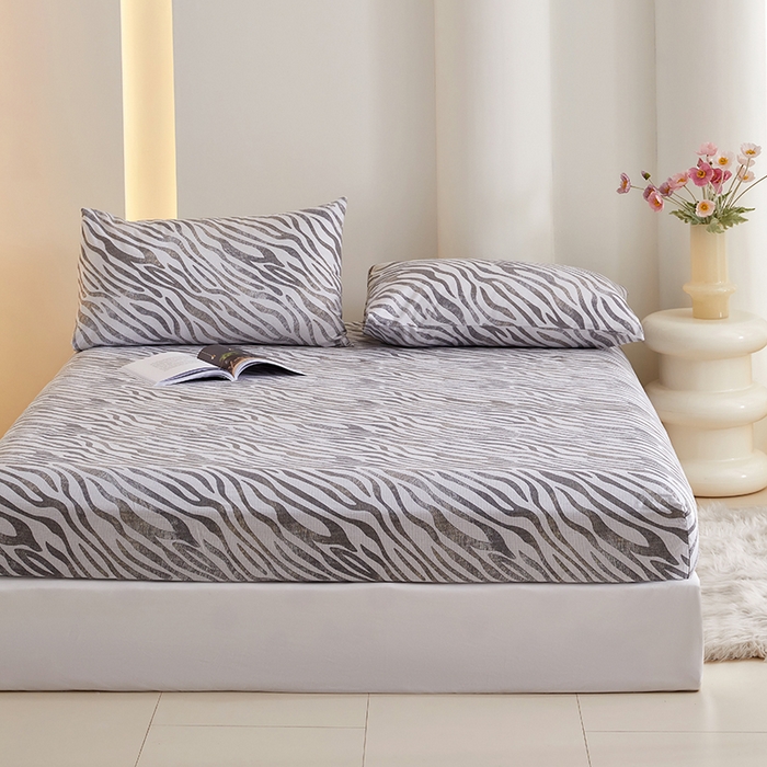 91家纺网 家纺一手货源 找家纺 怡家居 2024新款A类老粗布枕套床单床笠单品组合三件套 莱思-灰